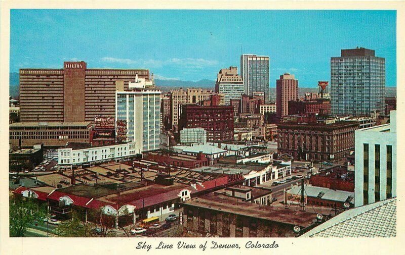 Birdseye Denver Colorado Skyline View #C-403 Postcard Cooper News 21-1519