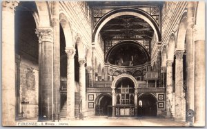 Firenze S. Miniato Interno Florence Italy Interior Real Photo RPPC Postcard