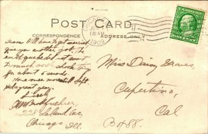 Vtg Postcard 1909 RPPC Dearborn Observatory at Northwestern University Chicago