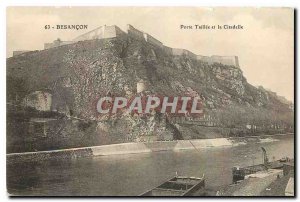 Old Postcard Besancon Taillee Gate and the Citadel