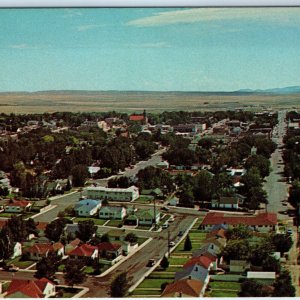 c1960s Rawlins, WY Birds Eye Aerial Air View Main St House Sinclair Emblem A178