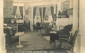 Bennington Vermont 1940s Hotel Interior Wilson Manor RPPC real photo 8103