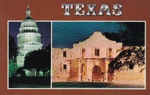 Texas State Capitol And The Alamo At Night San Antonio Texas