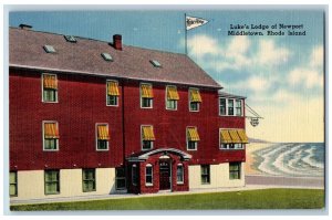 Middletown Rhode Island RI Postcard Luke's Lodge Of Newport Exterior c1940's