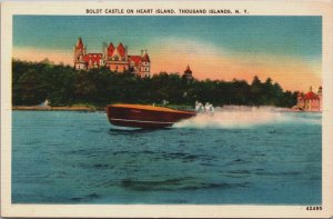 Boldt Castle On Heart Island Thousand Islands New York Linen Postcard C101