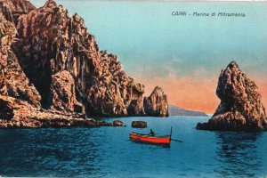 Vintage Postcard Capri Marina Di Mitromania Large Natural Cave Naples Italy