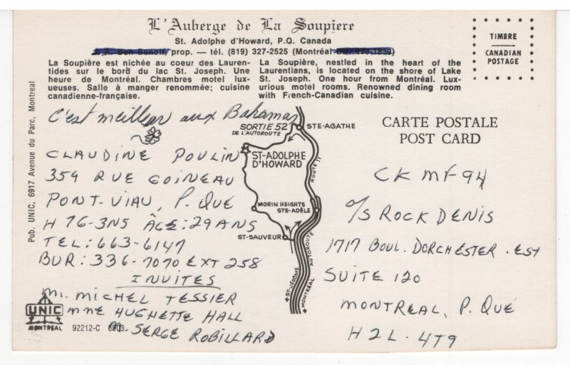 Soupiere Inn, St. Adolphe, Quebec, Canada