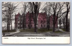 J91/ Bloomington Indiana Postcard c1910 High School Building  370