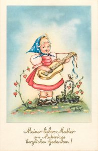 Holidays & celebrations friendship greetings drawn children girl with guitar