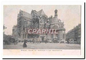 Paris (9th) Postcard Old Church Street St. Eustache and Montmartre