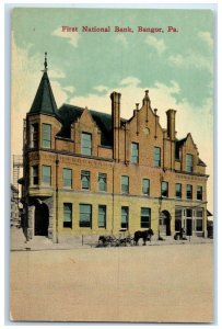 c1930's First National Bank Building Bangor Pennsylvania PA Vintage Postcard