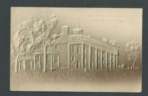 1906 Post Card Mount Vernon VA Washingtons Mansion Brown Airbrushed Embossed