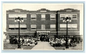 c1910's Franklin School Busses Students Massachusetts MA RPPC Photo Postcard 