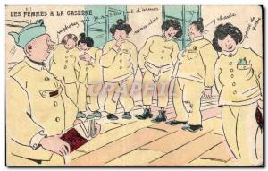 Old Postcard Fantasy Militaria Humor Women's Gymnastics barracks