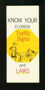 Know Your FLORIDA Traffic Signs And Laws Vintage Foldout Brochure