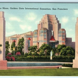 1939 Court of Moon Golden Gate Exposition Official Postcard San Francisco A30