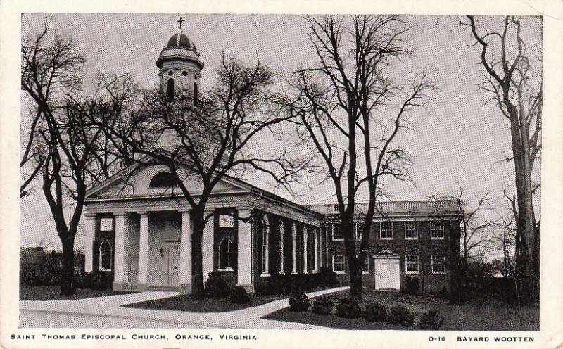 Postcard Saint Thomas Episcopal Church Orange Virginia