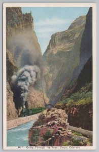 Transportation~Train Thru Royal Gorge Colorado~HH Tammen Vintage Postcard