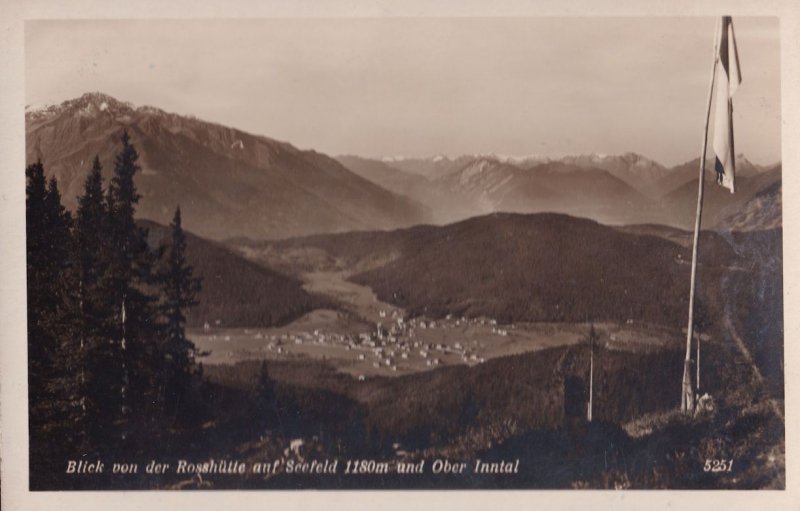 Blick Rosshute Auf Seefeld Und Ober Inntal Austria RPC Postcard