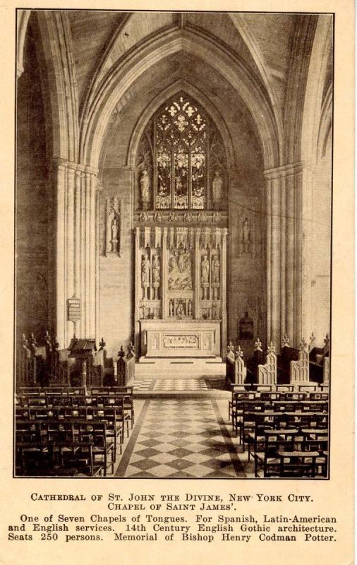 NY - New York City. Cathedral of St John the Divine. Chapel of St James