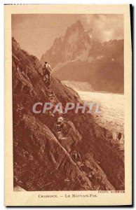 Old Postcard Chamonix The Bad No Mountaineering