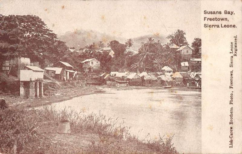 Freetown Sierra Leone Susans Bay Scenic View Antique Postcard J65862