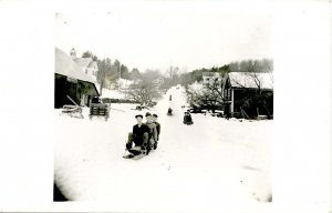 Sports - Sledding.     *RPPC
