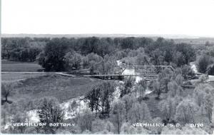 RPPC  VERMILLION, SD South Dakota   VERMILLION BOTTOMS Bridge c1940s  Postcard