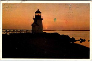 Postcard LIGHTHOUSE SCENE Nantucket Massachusetts MA AN7386