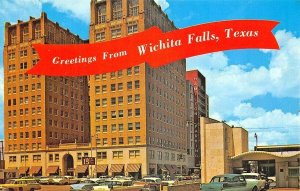 Wichita Falls TX Hamilton Building Looking North 15¢ Parking Postcard