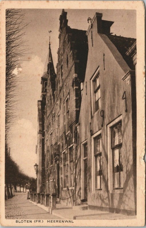 Netherlands Sloten Friesland Herenwal Vintage Postcard 01.42