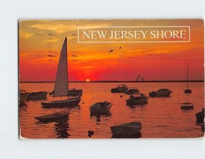 Postcard Sunset of Barnegat Bay at Seaside Park, New Jersey, USA