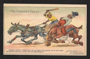 VICTORIAN TRADE CARD Arbuckles' Coffee Darktown Track