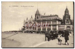 Old Postcard The Ostend Kursaal and La Digue