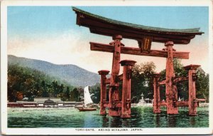 Japan Torii-Gate Aki-No Miyajima Vintage Postcard C216