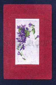 3000010 VIOLET Flowers Style KLEIN vintage SILK postcard RARE