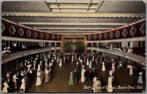 c1910s SANTA CRUZ California Postcard Ball Room and Casino Interior / Dancing 