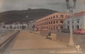Mazatlan Sinaloa Mexico street scene Hotel La Siesta tinted real photo pc Z33363