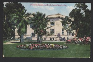 California LONG BEACH Public Library and Park Pub Van Ornum Colorprint Co ~ DB