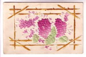 Purple Lilacs, Silkscreened, Embossed