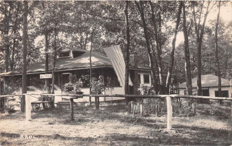 D28/ near Whitehall Michigan Mi Real Photo RPPC Postcard c1920 Wethea Cottage