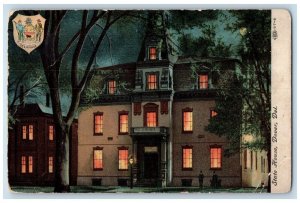 1908 Night Scene State House Building Moonlight Dover Delaware Antique Postcard