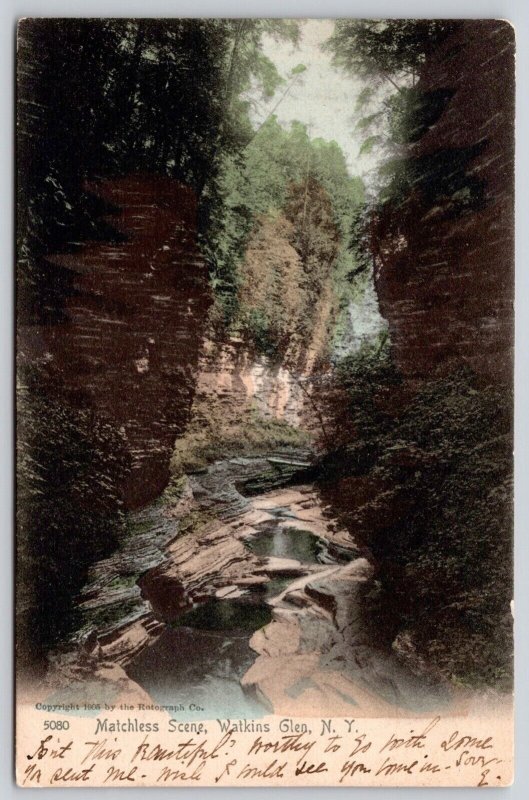 Matchless Scene Watkins Glen NY New York Antique Postcard UNP UDB WOB Germany 