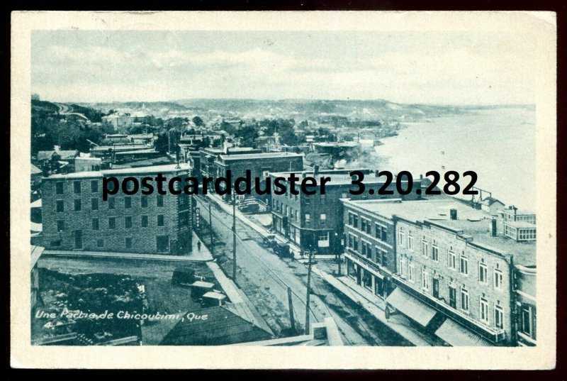 h3188 - CHICOUTIMI Quebec Postcard 1932 Birds Eye View