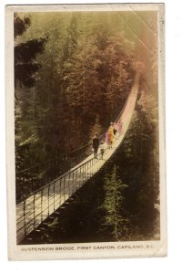 Real Photo, Suspension Bridge, First Canyon, Capilano, British Columbia