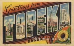 Topeka, Kansas, USA Large Letter Towns Unused 