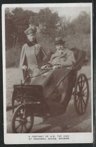 H.M. King George at Craigweil House, Bognor, Great Britain, Real Photo Postcard