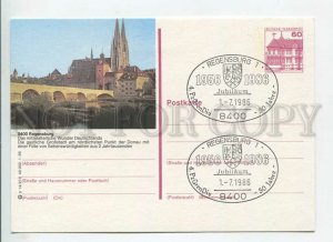 449854 GERMANY 1985 Regensburg Special cancellation POSTAL stationery postcard