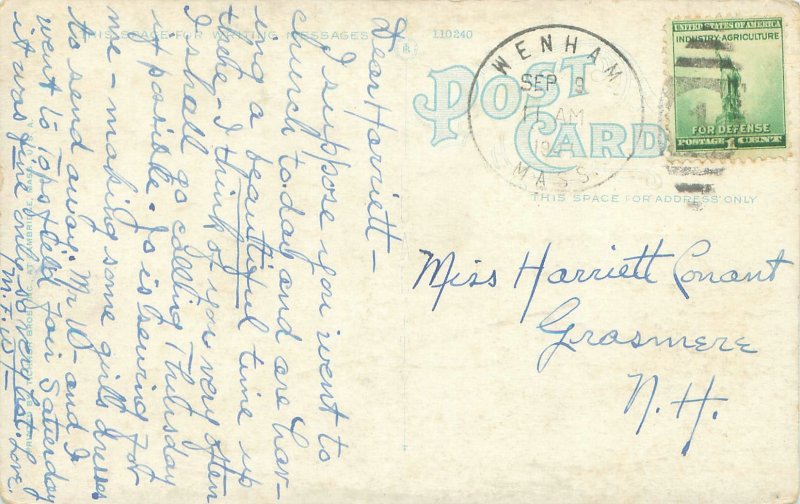 Boston MA State House 1941 White Border Postcard Used