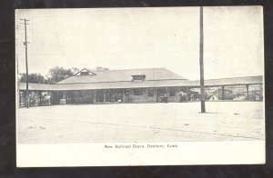 DANBURY CONNECTICUT RAILROAD DEPOT TRAIN STATION VINTAGE POSTCARD CT.